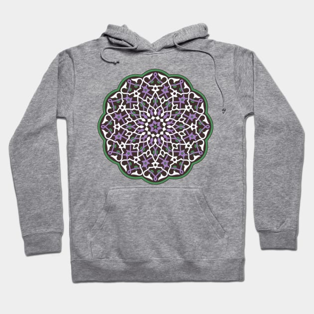 Circle Pattern Vector Art Green Violet White Hoodie by taiche